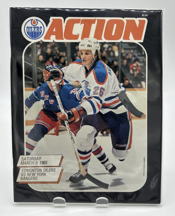 Action Edmonton Oilers Official Program March 9 1985 VS. Rangers